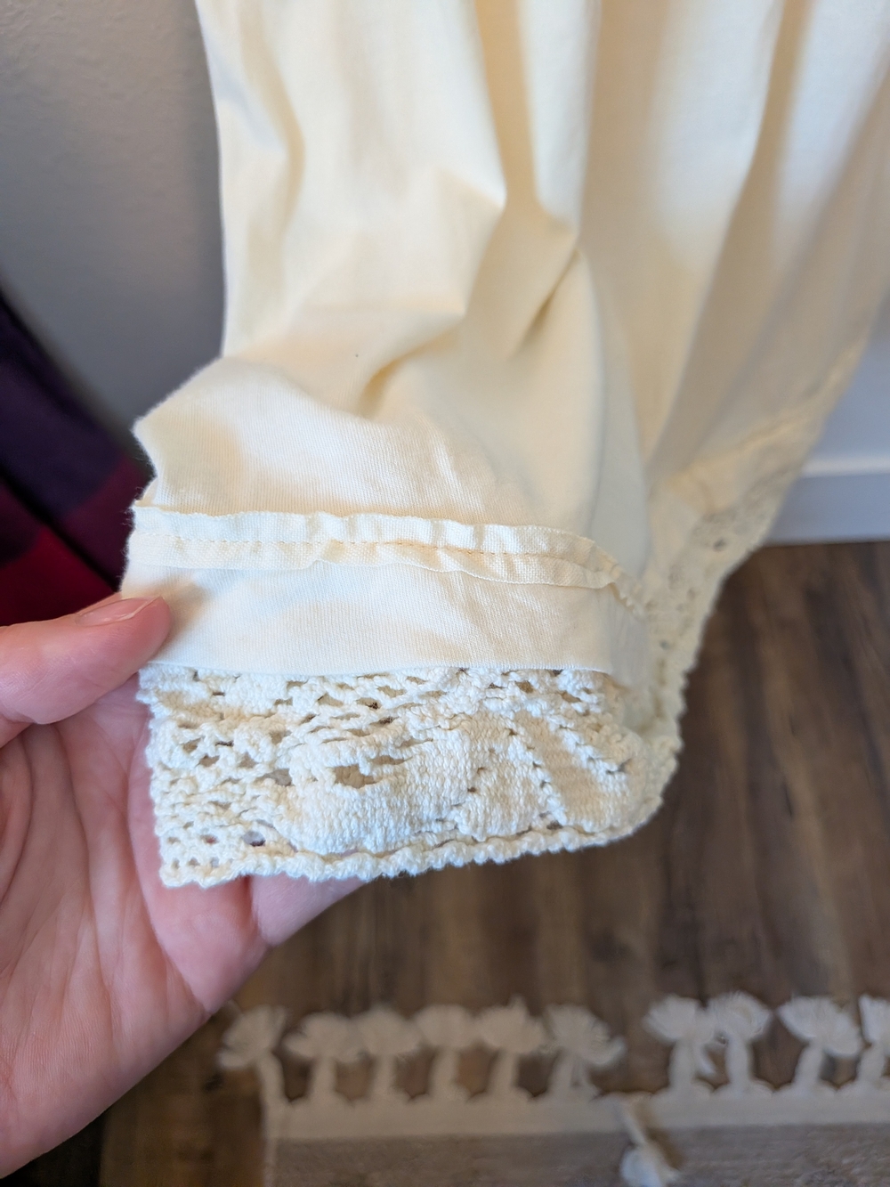 Gianni Bini Cream Lace-Trim Cream Cotton Dress - Picture 5 of 6